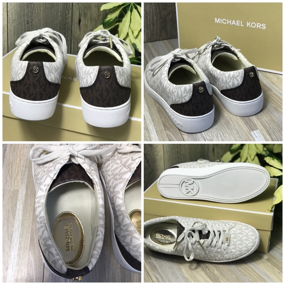 Michael Kors Catelyn Lace Up MK Signature Vanilla - Picture 8 of 8